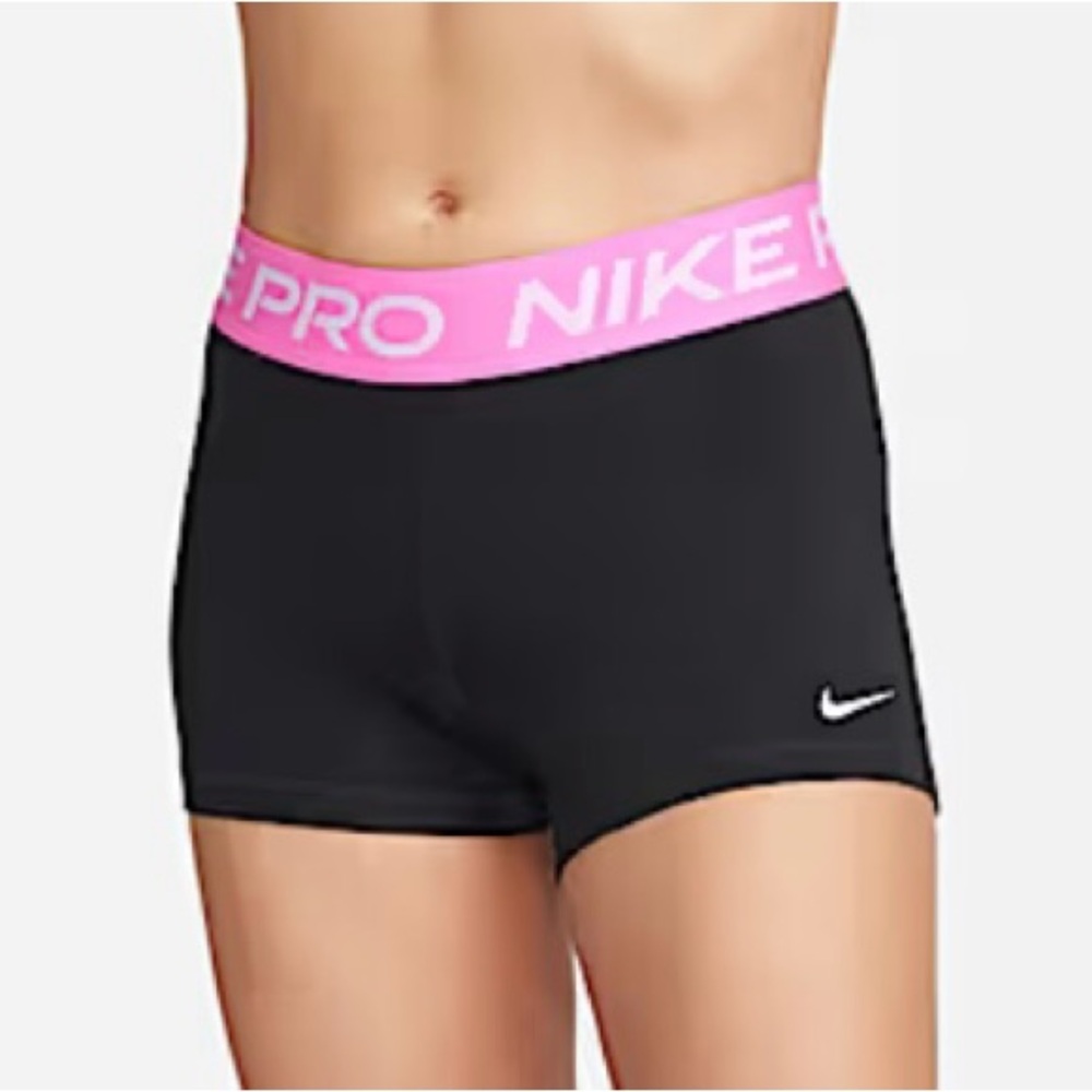 Nike Pro Women's 3” Shorts (Black & Pink)
